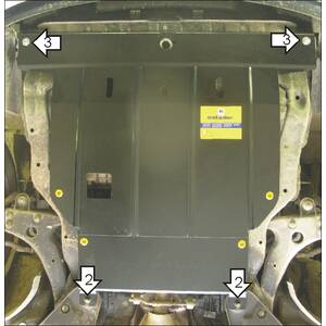 Защита Двигатель, Коробка переключения передач Hyundai Sonata IV ( 2001-2005 ) г. арт: 01007 photo1 Интернет магазин Автоаксессуаров Защита картера, МКПП, АКПП, РК, ТБ (Мотодор)