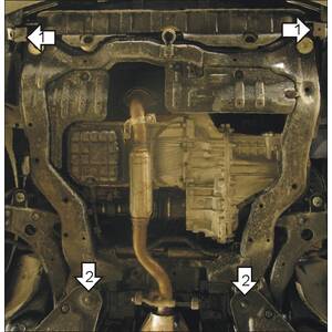 Защита Двигатель, Коробка переключения передач Hyundai Sonata IV ( 2001-2005 ) г. арт: 01007 photo2 Интернет магазин Автоаксессуаров Защита картера, МКПП, АКПП, РК, ТБ (Мотодор)