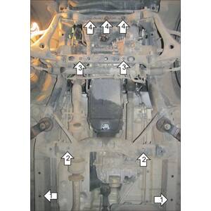 Кликните для увеличения изображения Защита Двигатель, Коробка переключения передач, Раздаточная коробка KIA Mohave ( 2017-2020 ) г. арт: 11028