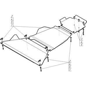 Кликните для увеличения изображения Защита Двигатель, Коробка переключения передач, Раздаточная коробка KIA Mohave ( 2017-2020 ) г. арт: 11028
