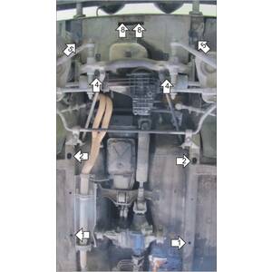 Защита Двигатель, Передний дифференциал, Коробка переключения передач, Раздаточная коробка Lada Niva ( 1994-2006 ) г. арт: 12102-4 photo2 Интернет магазин Автоаксессуаров Защита картера, МКПП, АКПП, РК, ТБ (Мотодор)