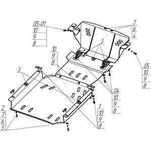 Защита Двигатель, Передний дифференциал, Коробка переключения передач, Раздаточная коробка Lada Niva ( 1994-2006 ) г. арт: 12102-4 photo3 Интернет магазин Автоаксессуаров Защита картера, МКПП, АКПП, РК, ТБ (Мотодор)