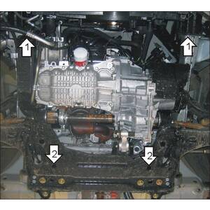 Защита Двигатель, Коробка переключения передач Ford Fiesta ( 2001-2008 ) г. арт: 00714 photo2 Интернет магазин Автоаксессуаров Защита картера, МКПП, АКПП, РК, ТБ (Мотодор)