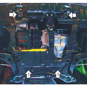 Защита Двигатель, Коробка переключения передач Mitsubishi Lancer X ( 2007-2012 ) г. арт: 01333 photo2 Интернет магазин Автоаксессуаров Защита картера, МКПП, АКПП, РК, ТБ (Мотодор)