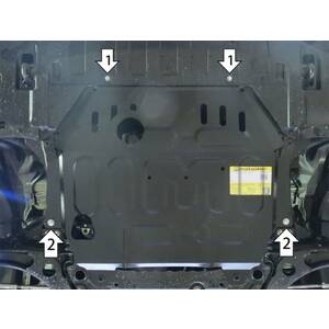 Защита Двигатель, Коробка переключения передач Mitsubishi Outlander III ( 2019-2022 ) г. арт: 71338-2 photo1 Интернет магазин Автоаксессуаров Защита картера, МКПП, АКПП, РК, ТБ (Мотодор)