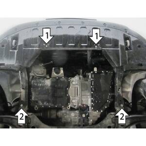 Защита Двигатель, Коробка переключения передач Mitsubishi Outlander III ( 2019-2022 ) г. арт: 71338-2 photo2 Интернет магазин Автоаксессуаров Защита картера, МКПП, АКПП, РК, ТБ (Мотодор)