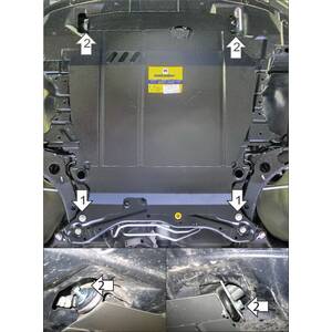 Защита Двигатель; КПП Peugeot 4007 ( 2007-2012 ) г. арт: 71303 photo1 Интернет магазин Автоаксессуаров Защита картера, МКПП, АКПП, РК, ТБ (Мотодор)
