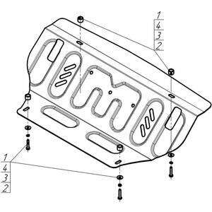 Защита Радиатор Mitsubishi Pajero IV ( 2012-2020 ) г. арт: 71304 photo3 Интернет магазин Автоаксессуаров Защита картера, МКПП, АКПП, РК, ТБ (Мотодор)