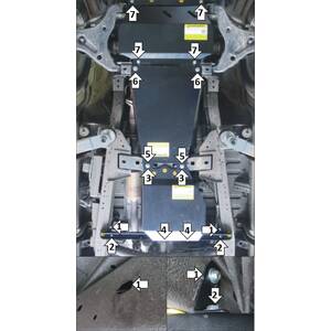 Защита Двигатель, Коробка переключения передач, Передний дифференциал, Раздаточная коробка Mitsubishi Pajero Sport III ( 2016-2021 ) г. арт: 11339-3 photo1 Интернет магазин Автоаксессуаров Защита картера, МКПП, АКПП, РК, ТБ (Мотодор)