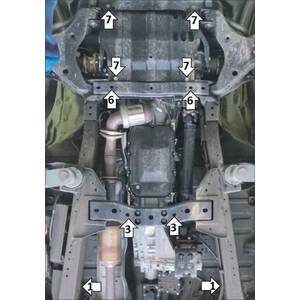 Защита Двигатель, Коробка переключения передач, Передний дифференциал, Раздаточная коробка Mitsubishi Pajero Sport III ( 2016-2021 ) г. арт: 11339-3 photo2 Интернет магазин Автоаксессуаров Защита картера, МКПП, АКПП, РК, ТБ (Мотодор)