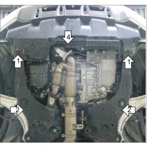 Защита Двигатель, Коробка переключения передач Nissan Murano ( 2007-2010 ) г. арт: 01439 photo2 Интернет магазин Автоаксессуаров Защита картера, МКПП, АКПП, РК, ТБ (Мотодор)