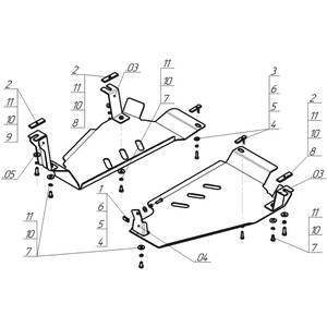 Защита Топливный бак Nissan X-Trail ( 2015-2022 ) г. арт: 11414-2 photo3 Интернет магазин Автоаксессуаров Защита картера, МКПП, АКПП, РК, ТБ (Мотодор)