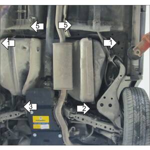Кликните для увеличения изображения Защита Топливный бак Nissan X-Trail ( 2007-2010 ) г. арт: 01446-2