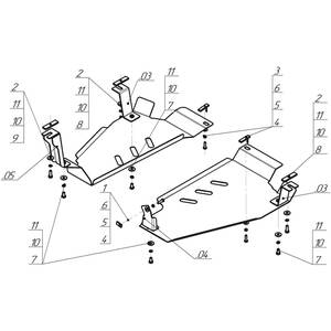 Защита Топливный бак Nissan X-Trail ( 2015-2022 ) г. арт: 01446 photo2 Интернет магазин Автоаксессуаров Защита картера, МКПП, АКПП, РК, ТБ (Мотодор)