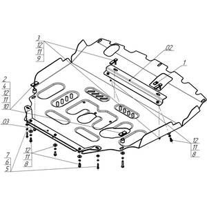 Защита Двигатель, Коробка переключения передач Chevrolet Captiva ( 2014-2015 ) г. арт: 73004 photo3 Интернет магазин Автоаксессуаров Защита картера, МКПП, АКПП, РК, ТБ (Мотодор)