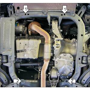 Защита Двигатель, Коробка переключения передач Opel Combo ( 2004-2012 ) г. арт: 71502-2 photo2 Интернет магазин Автоаксессуаров Защита картера, МКПП, АКПП, РК, ТБ (Мотодор)