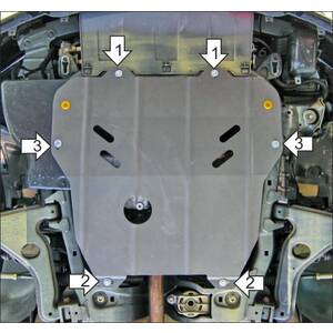 Защита Двигатель, Коробка переключения передач Chevrolet Viva ( 2003-2008 ) г. арт: 71501 photo1 Интернет магазин Автоаксессуаров Защита картера, МКПП, АКПП, РК, ТБ (Мотодор)