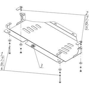 Защита Коробка переключения передач Porsche Cayenne ( 2002-2007 ) г. арт: 12708-2 photo3 Интернет магазин Автоаксессуаров Защита картера, МКПП, АКПП, РК, ТБ (Мотодор)