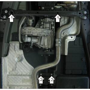 Защита Раздаточная коробка Volkswagen Touareg ( 2002-2018 ) г. арт: 12702 photo2 Интернет магазин Автоаксессуаров Защита картера, МКПП, АКПП, РК, ТБ (Мотодор)