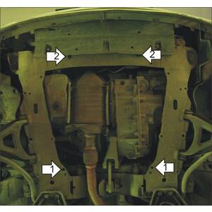 Защита Двигатель, Коробка переключения передач Renault Clio ( 2001-2003 ) г. арт: 01711-2 photo2 Интернет магазин Автоаксессуаров Защита картера, МКПП, АКПП, РК, ТБ (Мотодор)