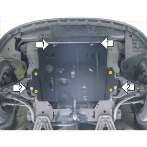 Защита Двигатель, Коробка переключения передач Renault Clio Symbol ( 2002-2008 ) г. арт: 71708-2 photo1 Интернет магазин Автоаксессуаров Защита картера, МКПП, АКПП, РК, ТБ (Мотодор)