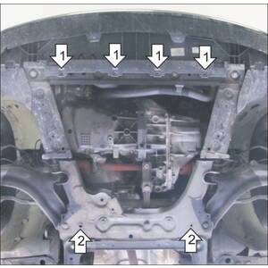 Защита Двигатель, Коробка переключения передач Renault Kangoo ( 2013-2017 ) г. арт: 71709-2 photo2 Интернет магазин Автоаксессуаров Защита картера, МКПП, АКПП, РК, ТБ (Мотодор)