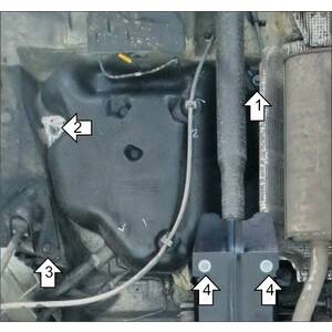 Защита Топливный бак Renault Kaptur ( 2016-2020 ) г. арт: 71713-6 photo2 Интернет магазин Автоаксессуаров Защита картера, МКПП, АКПП, РК, ТБ (Мотодор)