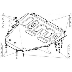 Защита Двигатель, Коробка переключения передач Renault Megane III ( 2008-2013 ) г. арт: 71721-6 photo3 Интернет магазин Автоаксессуаров Защита картера, МКПП, АКПП, РК, ТБ (Мотодор)