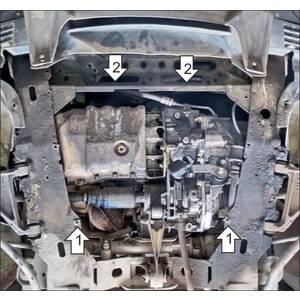 Защита Двигатель; КПП Renault Megane Scenic ( 1997-1999 ) г. арт: 71707 photo2 Интернет магазин Автоаксессуаров Защита картера, МКПП, АКПП, РК, ТБ (Мотодор)