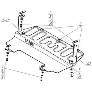 Защита Двигатель, Коробка переключения передач Skoda Fabia ( 2007-2010 ) г. арт: 72301-4 photo3 Интернет магазин Автоаксессуаров Защита картера, МКПП, АКПП, РК, ТБ (Мотодор)