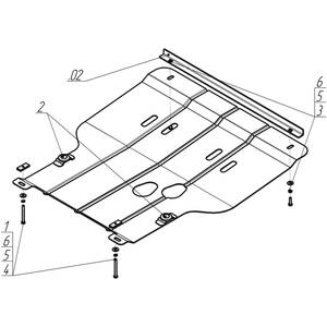 Кликните для увеличения изображения Защита Двигатель, Коробка переключения передач Skoda Octavia I ( 1996-2000 ) г. арт: 02302-2
