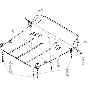 Защита Двигатель, Коробка переключения передач, Радиатор Ssangyong Actyon New ( 2010-2013 ) г. арт: 02809 photo3 Интернет магазин Автоаксессуаров Защита картера, МКПП, АКПП, РК, ТБ (Мотодор)