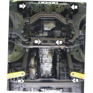 Защита Двигатель, Передний дифференциал, Коробка переключения передач, Радиатор Ssangyong Actyon Sports ( 2006-2012 ) г. арт: 02803-2