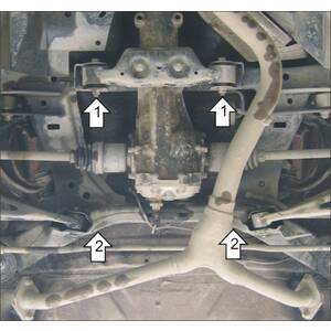 Защита Задний дифференциал Subaru Impreza ( 2007-2011 ) г. арт: 12201-2 photo2 Интернет магазин Автоаксессуаров Защита картера, МКПП, АКПП, РК, ТБ (Мотодор)