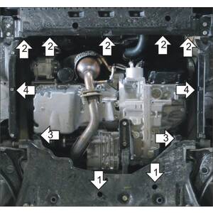 Защита Двигатель; КПП Suzuki Sx4 ( 2013-2021 ) г. арт: 02419 photo2 Интернет магазин Автоаксессуаров Защита картера, МКПП, АКПП, РК, ТБ (Мотодор)