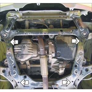 Защита Двигатель; КПП Toyota Estima ( 2000-2006 ) г. арт: 02508 photo2 Интернет магазин Автоаксессуаров Защита картера, МКПП, АКПП, РК, ТБ (Мотодор)