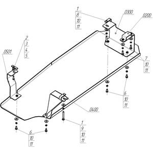 Защита Топливный бак Toyota Hilux ( 2005-2008 ) г. арт: 12513-2 photo3 Интернет магазин Автоаксессуаров Защита картера, МКПП, АКПП, РК, ТБ (Мотодор)