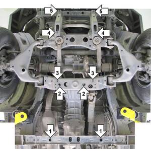 Защита Двигатель; КПП; Радиатор Toyota Fortuner ( 2011-2015 ) г. арт: 12514 photo3 Интернет магазин Автоаксессуаров Защита картера, МКПП, АКПП, РК, ТБ (Мотодор)