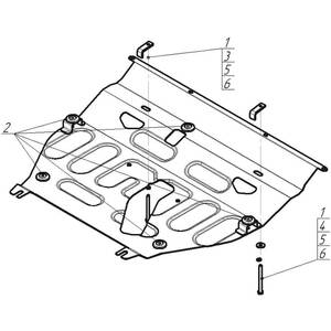 Защита Двигатель, Коробка переключения передач Toyota RAV 4 ( 2005-2009 ) г. арт: 72535 photo3 Интернет магазин Автоаксессуаров Защита картера, МКПП, АКПП, РК, ТБ (Мотодор)