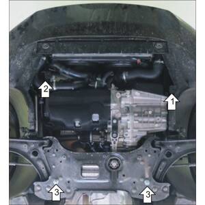 Защита Двигатель; КПП Volkswagen Caddy ( 2004-2021 ) г. арт: 02733 photo2 Интернет магазин Автоаксессуаров Защита картера, МКПП, АКПП, РК, ТБ (Мотодор)