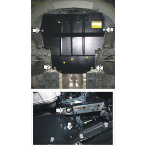 Защита Двигатель, Коробка переключения передач Volkswagen Golf VI Plus ( 2009-2014 ) г. арт: 02718-11 photo1 Интернет магазин Автоаксессуаров Защита картера, МКПП, АКПП, РК, ТБ (Мотодор)