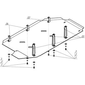 Защита Топливный бак Volkswagen Multivan T5 ( 2003-2009 ) г. арт: 12722-2 photo3 Интернет магазин Автоаксессуаров Защита картера, МКПП, АКПП, РК, ТБ (Мотодор)
