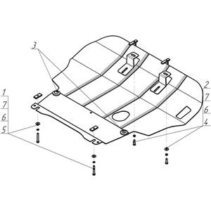 Защита Двигатель; КПП Volkswagen Vento ( 1991-1998 ) г. арт: 02701 photo3 Интернет магазин Автоаксессуаров Защита картера, МКПП, АКПП, РК, ТБ (Мотодор)