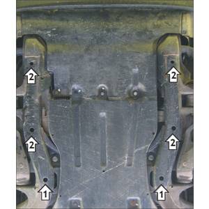 Защита Двигатель Volkswagen Touareg ( 2006-2010 ) г. арт: 02711-2 photo2 Интернет магазин Автоаксессуаров Защита картера, МКПП, АКПП, РК, ТБ (Мотодор)