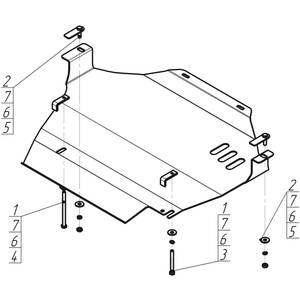 Защита Коробка переключения передач, Раздаточная коробка Volkswagen Touareg ( 2006-2010 ) г. арт: 12704 photo3 Интернет магазин Автоаксессуаров Защита картера, МКПП, АКПП, РК, ТБ (Мотодор)