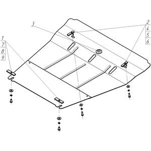 Защита Двигатель, Коробка переключения передач Volvo XC90 ( 2002-2006 ) г. арт: 02619-2 photo3 Интернет магазин Автоаксессуаров Защита картера, МКПП, АКПП, РК, ТБ (Мотодор)