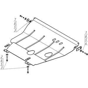Защита Двигатель, Коробка переключения передач Chevrolet Lanos ( 2005-2009 ) г. арт: 03017 photo3 Интернет магазин Автоаксессуаров Защита картера, МКПП, АКПП, РК, ТБ (Мотодор)