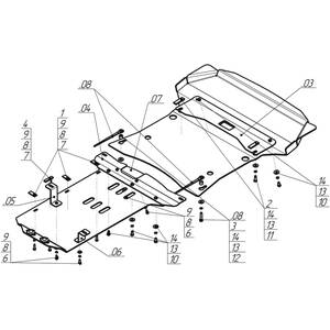 Защита Двигатель, Коробка переключения передач, Радиатор, Раздаточная коробка BMW X3 (f25) ( 2014-2018 ) г. арт: 30203-2