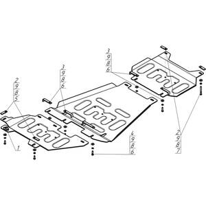 Защита Передний дифференциал, Раздаточная коробка, Коробка переключения передач, Двигатель Ford F-150 Raptor SuperCrew ( 2017-2021 ) г. арт: 30710-2 photo3 Интернет магазин Автоаксессуаров Защита картера, МКПП, АКПП, РК, ТБ (Мотодор)