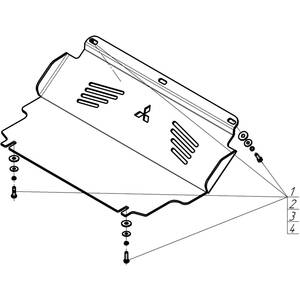 Защита Радиатор Mitsubishi Pajero Sport II ( 2012-2016 ) г. арт: 31307 photo3 Интернет магазин Автоаксессуаров Защита картера, МКПП, АКПП, РК, ТБ (Мотодор)